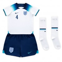Camiseta Inglaterra Declan Rice #4 Primera Equipación Replica Mundial 2022 para niños mangas cortas (+ Pantalones cortos)